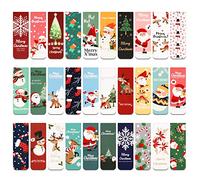 MWOOT Christmas Magnetic Bookmarks Bulk, Christmas Bookmarks for Kids, 30 PCS Magnet Reading Book Marks, Cute Santa Claus Snowman Elk Marker, Page Clips for Students School Winter Holiday Xmas Gifts