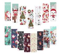 MWOOT Christmas Magnetic Bookmarks Bulk, Christmas Bookmarks for Kids Gifts, 30PCS Cute Santa Claus Snowman Elk Magnet Reading Book Marks, Page Clips, Book Markers in Students School Winter Holiday