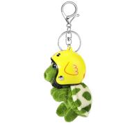 MWOOT Cute Keychains Soft Plush Turtle Pendant Key Rings Personalized Car Keyrings Backpack Handbag Charms for Women Girls Gift, Green and Yellow