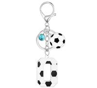 MWOOT Football Alphabet Initial Letter Keychain, Soccer Design Name Keyring with Rhinestone Football Pendant for Boys Girls, Soccer Lovers Keyring Gifts for Door Car Key Backpack Decor(O)