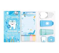 MWOOT Funny Dentist Sticky Notes Set, Teeth Themed Self-Adhesive Writing Notepads, Cute Dentist Gifts Memopads Essentials for Hospital School Office Records Checklist Supplies Stationary