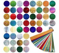 Mwoot Nail Art Sticker Tips Wraps - 50 Sheets Holographic Nail Foil Transfer Stickers, Starry Sky Shining DIY Nail Foil for Gel Nails Tips Decorations