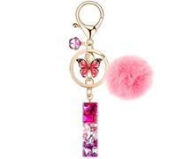 MWOOT Name Initial Letter Keychain for Women, Red Resin Keyrings for Door Car Bag Key Decor, Rhinestones Charms Accessories for Personalized Present,Capital Alphabet I