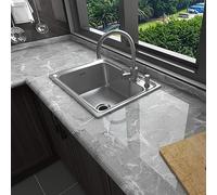 Mwpqbd Kitchen Waterproof Oil-Proof High Temperature Resistant Marble Texture Stove Top Wall Furniture Renovation Self-Adhesive Stickers (Maya Gray)