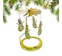 Mwqpgyh Candle Carousel Spinner Christmas - Christmas Trees Candle Spinner,Gold Rotary Holder Stainless Steel Tea Light Holder Glod Carousel for Party Decor