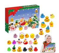 Mwqpgyh Christmas Ducks Countdown Advent | 24 Days of Christmas Duck Toy Set Countdown Calendar | Party Favors Bath Toys Stocking Stuffers for Boys Girls School Travel Vacation Bathroom Home