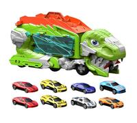 Mwqpgyh Dinosaur Truck | Funny Folding Vehicles Set - Portable Carrier Vehicles with 8 Cars for Boys Girls 3+ Years Old Road Trip Preschool Birthday Christmas