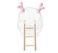 Mwqpgyh Hamster Dust Bath Box | Spacious Hamster Sand Bath Bowl with Ladder | 360 Degree Viewing Container Shower and Digging Room for Lemmings, Hamster