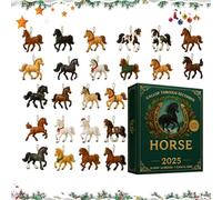 Mwqpgyh Horse Advent Calendars 2025, 24 Days Horse Calendar Advent With 24 Different Horses Figurines, Acrylic 2d Horses Pendant, Through The Most Beloved Horse-Breeds, Countdown Surprise