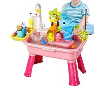 Mwqpgyh Kids Sink with Running Water,Battery Powered Funny Faucet Water Table Electric - Pretend Fishing Toys,for Kids Aged 1-5 Home Backyard Daycare Preschool Kindergarten