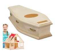 Mwqpgyh Mini Coffin - Mini Furniture, Decorative Model for Scary Corner, Unfinished Wooden Craft Coffin for