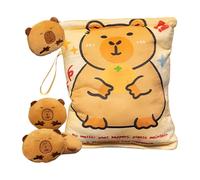 Mwqpgyh Plush Snack Bag, Plush Snack Bag Capybara Keyring - Cuddly Soft Pendant with Four Cute Dolls for Picnic School Chips Candy Fudge Chocolate and
