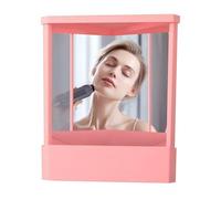 Mwqpgyh True Mirror Non Reversing See The Real You - Real Image Non Reverse Mirror, 14x17cm, Wall Mount, Home Mirror, Pink, 28.5L x 24W cm