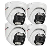 MWRCTV 4 Pack 4MP Security Audio Dome Camera Smart Dual Light PoE Turret AI Human Detection 3.6mm 85° Wide Angle Lens Color Night Vision Built-in Mic IP67 Waterproof Only for NVR/RTSP Usage