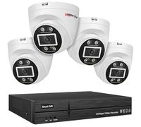 MWRCTV 4K PoE CCTV Camera System,4 x 8MP Wired Dome IP PoE Cameras for Home Security,110°Wide Angle Lens,2-Way Audio,Smart Dual Light,Human Vehicle Detection,8 Port 16CH 4K NVR,24/7 Recording(NO HDD)