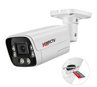 MWRCTV 8MP POE Security Camera 4K POE IP Bullet Camera 2.8mm 110°Wide Angle Lens,AI Human/Vehicle Detection,2 Way Talk,Color Night Vision,Up to 512GB MicroSD Card,Full Metal Case,24/7 Recording(White)