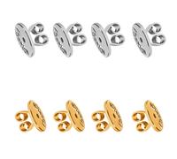 Mwrenqei 8 PCS Butterfly Earrings Back Replaceable Secure Ear Locking Silver/Golden Earring Stoppers Jewelry Accessories for Earrings Studs Posts
