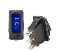 MWRFKJOB 1Pcs KCD3 Rocker Light Switch ON-Off-ON 3 Pin Blue no Light 12V