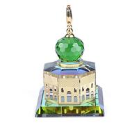 Mwrode Muslim Crystal Gilded Kaaba Clock Tower Miniature Model Showpiece Gilded Kaaba Model Kits Islamic Architecture Decoration Gift