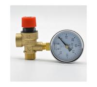 MWSQQGKCF 1/2" DN15 1.5-8 bar Brass Pressure Relief Boiler Exhaust Saftey Valve for Solar Water Heater with Pressure Gauge(2 bar)