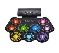 MWUCAIXIA Electronic Drum Set Electronic Drum 9 Pads Roll-up Practice Drum Starter Drummers (Color : As Shown Size: One Size)