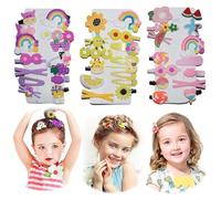 MWUMRCM 42 Pieces Girl Hair Clips, Flowers, Fruits and Rainbows, Cute Hairpins, Girl Hair Clips That Do Not Harm the Hair, Beautiful and Vivid Baby Hair Clips, Hair Accessories Girl