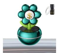 MWZBTG Car Fragrance Air Freshener, Solar Powered Car Fragrance Diffuser - Flower Design Prosperity Symbol Air Purifier Fragrance Decoration Accessories Three Hundred Sixty Degree Rotation for Home