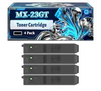 MX-23GT Toner Cartridge Compatible for Sharp MX-2010 MX-2018 MX-2310 MX-2314 Printers, With Chip Large Capacity 18000 Pages (4 Pack Black)