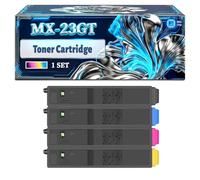 MX-23GT Toner Cartridge Compatible for Sharp MX-2614 MX-3114 MX-3111 MX-3116 Printers, With Chip Large Capacity 18000 Pages (4-Pack BK/C/M/Y)