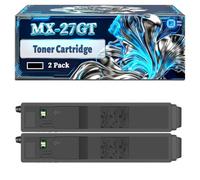 MX-27GT Toner Cartridge Compatible for Sharp MX-2300N MX-2700N Printers, With Chip Large Capacity 18000 Pages (2 Pack Black)