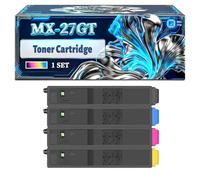 MX-27GT Toner Cartridge Compatible for Sharp MX-2300N MX-2700N Printers, With Chip Large Capacity 18000 Pages (4-Pack BK/C/M/Y)