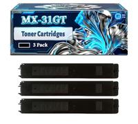 MX-31GT Toner Cartridges Compatible for Sharp MX-2301N MX-2600N MX-3100N MX-5000N MX-M565N Printers, With Chip Large Capacity 28000 Pages (3 Pack Black)