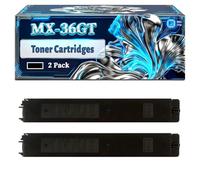 MX-36GT Toner Cartridges Compatible for Sharp MX-2610N MX-3110N MX-3610N Printers, With Chip Large Capacity 28000 Pages (2 Pack Black)