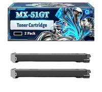MX-51GT Toner Cartridge Compatible for Sharp MX-4110N MX-4111N MX-4112 MX-4112H MX-4112N MX-4112NA MX-4140N MX-4141N MX-5110N MX-5111N MX-5112 MX-5112N MX-5112NA MX-5140N Printers (2 Pack Black)