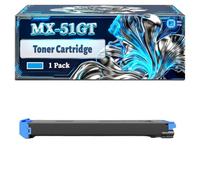 MX-51GT Toner Cartridge Compatible for Sharp MX-4112N MX-5112N Printers, With Chip Large Capacity 40000 Pages (1 Pack Cyan)