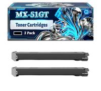 MX-51GT Toner Cartridges Compatible for Sharp MX-4112 MX-4141N MX-5140N MX-4112N MX-5112N MX-5141N MX-4112NA MX-5112NA MX-4140N Printers (2 Pack Black)