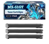 MX-51GT Toner Cartridges Compatible for Sharp MX-4112 MX-4141N MX-5140N MX-4112N MX-5112N MX-5141N MX-4112NA MX-5112NA MX-4140N Printers (3 Pack Black)