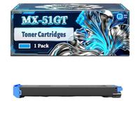 MX-51GT Toner Cartridges Compatible for Sharp MX-4112 MX-4141N MX-5140N MX-4112N MX-5112N MX-5141N MX-4112NA MX-5112NA MX-4140N Printers (1 Pack Cyan)