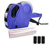 MX-5500 8 Digits Price Tag Gun with 5000 White Sticker Labels and 5 Extra Inker, Price Gun with Labels Kit, Label Maker Pricing Gun Kit, Numerical Tag Gun for Office, Grocery Store Marking (Blue)