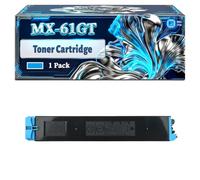 MX-61GT Toner Cartridge Compatible for Sharp MX-4051 MX-4061 MX-4071 MX-5050V MX-5051 MX-5071 MX-6051 MX-6071 MX-2630N MX-2651 MX-3050 MX-3051 MX-3061 MX-3071 MX-3550V Printers (1 Pack Cyan)