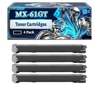 MX-61GT Toner Cartridges Compatible for Sharp MX-3050N MX-3060N MX-3070N MX-3550N MX-3560N MX-3570N MX-4050N Printers, With Chip Large Capacity 50000 Pages (4 Pack Black)