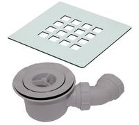 Mx 90mm Square Grill Grid Shower Waste High Flow Chrome Trap For Shower Tray X2X