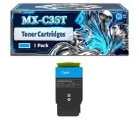 MX-C35T Toner Cartridges Compatible for Sharp MX-C357F MX-C407P Printers, With Chip Large Capacity 10000 Pages (1 Pack Cyan)