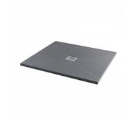 MX Shower Trays MX Minerals Square Slate Effect Slim Shower Tray - Ash Grey - Different Sizes Available Shower Tray Size (mm): 1000, Waste: 90mm
