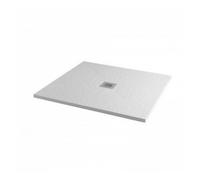 MX Shower Trays MX Minerals Square Slate Effect Slim Shower Tray - Ice White - Different Sizes Available Shower Tray Size (mm): 1000, Waste: 90mm