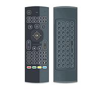 MX3 MX3-L Backlit Air Mouse T3 Smart Voice Remote Control 2.4G RF Wireless Keyboard Suitable for X96 mini KM9 A95X H96 MAX Suitable for Android TV Box,EN backlit no mic