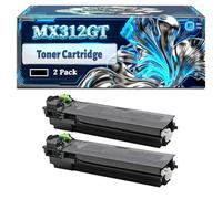 MX312GT Toner Cartridge Compatible for Sharp MX-M260 MX-M310 Printers, With Chip Large Capacity 16000 Pages (2-Pack Black)