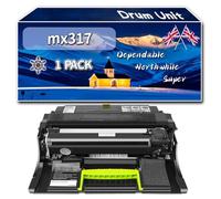 mx317 Drum Unit Compatible for Lexmark MS410dn MS415dn MS417dn MS510dn MS517 dr MS610 de Printers, High-Definition Printing Effect with Chip, 60000 Pages (1 Pack Black)