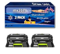mx317 Drum Unit Compatible for Lexmark MX511 dte MX511 Series MX517de MX610de MX611de MX611dhe MX611dte MX611 Printers (2-Pack Black)