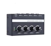 MX400 Ultra- compact Low Noise 4 Channels Line Mono Audio Mixer with Power Adapter